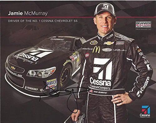 Autographed 2016 Jamie Mcmurray #1 Cessna Racing Chevrolet Ss (Chip Ganassi Team) Sprint Cup Series Signed Collectible Picture Nascar 7X9 Inch Hero Card Photo With Coa 1