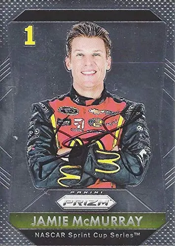 Autographed Jamie Mcmurray 2016 Panini Prizm Racing (#1 Mcdonalds Driver) Ganassi Team Sprint Cup Series Chrome Signed Nascar Collectible Trading Card With Coa 1