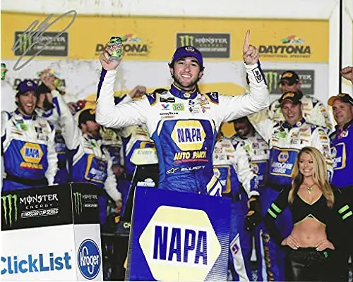 Autographed 2018 Chase Elliott #9 Napa Racing Daytona Duel Race Win (Victory Lane Celebration) Hendrick Motorsports Monster Cup Series Signed Picture 8X10 Inch Nascar Glossy Photo With Coa 1