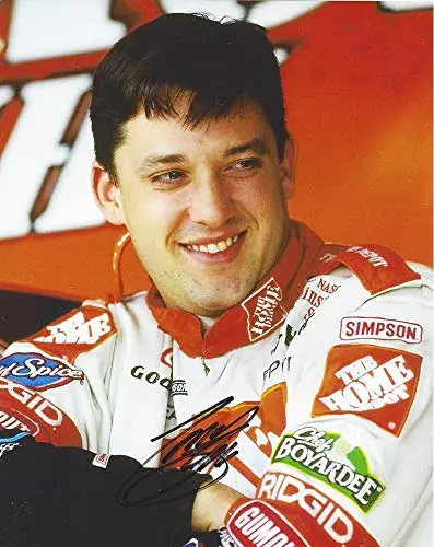 Autographed 1999 Tony Stewart #20 The Home Depot Racing Rookie Season (Garage Area) Winston Cup Series Signed Collectible Picture 8X10 Inch Nascar Glossy Photo With Coa 1
