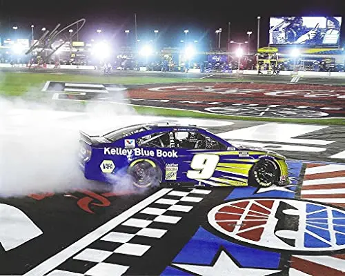 Autographed 2020 Chase Elliott #9 Kelley Blue Book Racing Charlotte Race Win (Victory Burnout) Nascar Cup Series Signed Picture 8X10 Inch Glossy Photo With Coa 1