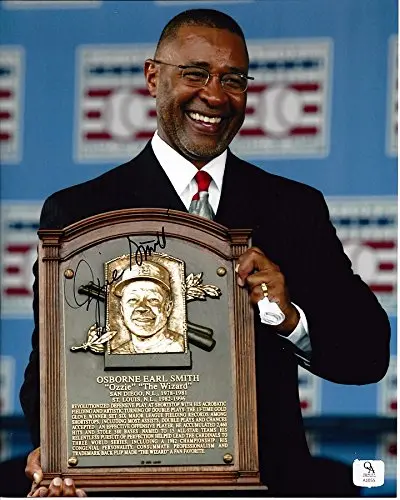 Autographed Ozzie Smith 8X10 Picture (The Wizard) Hall Of Fame Glossy Photo With Jsa Coa (James Spence Authentication) 1
