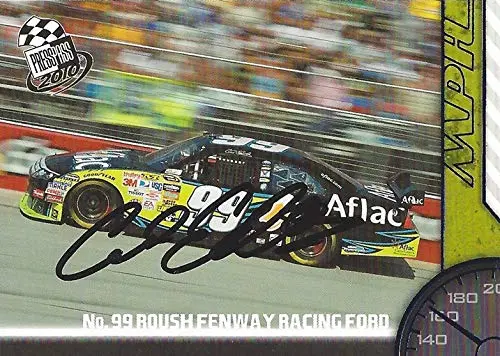 Autographed Carl Edwards 2010 Press Pass Racing Mph (#99 Aflac Team) Roush-Fenway Sprint Cup Series Ford Fusion Signed Nascar Collectible Trading Card With Coa 1