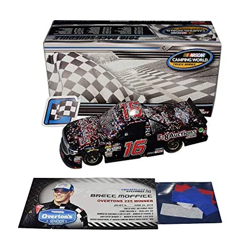 Autographed 2018 Brett Moffitt #16 Fr8 Auctions Racing Chicagoland Win (Raced Version With Confetti) Truck Series Signed Lionel 1/24 Scale Nascar Diecast With Coa (#276 Of Only 505 Produced!) 1