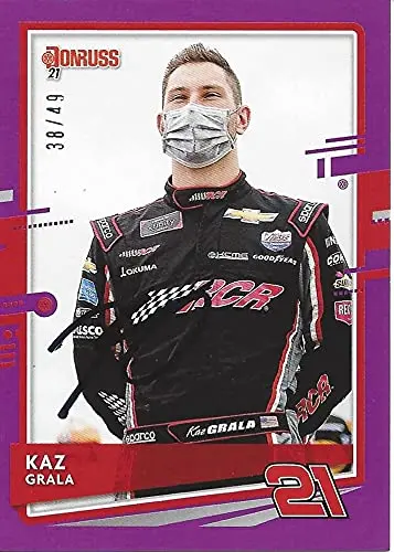 Autographed Kaz Grala 2021 Panini Donruss Purple Parallel (#21 Richard Childress Racing Team) Xfinity Series Rare Insert Signed Nascar Collectible Trading Card With Coa #38/49 1