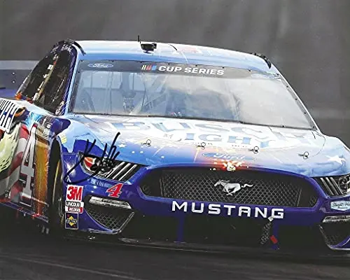 Autographed 2020 Kevin Harvick #4 Busch Light Patriotic Car Indy Brickyard 400 Race Win (On-Track Racing) Nascar Cup Series Signed Picture 8X10 Inch Glossy Photo With Coa 1