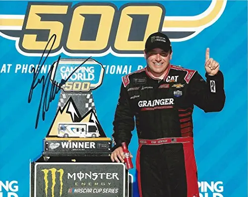 Autographed 2017 Ryan Newman #31 Grainger Racing Phoenix Win (Victory Lane Trophy) Monster Energy Cup Series Signed Collectible Picture Nascar 8X10 Inch Glossy Photo With Coa 1