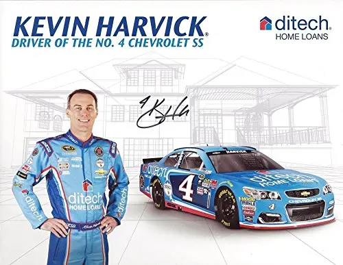 Autographed 2016 Kevin Harvick #4 Ditech Home Loans Racing (Stewart-Haas Team) Sprint Cup Series Signed Collectible Picture 9X11 Inch Nascar Hero Card Photo With Coa 1