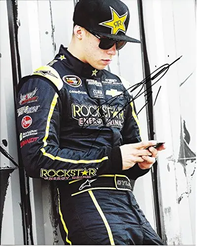 Autographed 2014 Dylan Kwasniewski #98 Rockstar Racing (Nationwide Series Pre-Race) Signed 8X10 Nascar Glossy Photo W/Coa 1