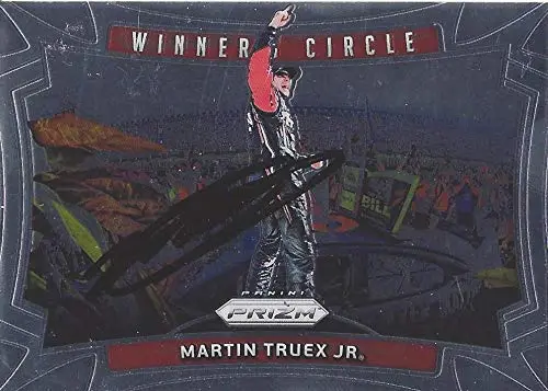 Autographed Martin Truex Jr. 2016 Panini Prizm Racing Winners Circle (Pocono Race Win) #78 Funiture Row Toyota Team Chrome Signed Nascar Collectible Trading Card With Coa 1