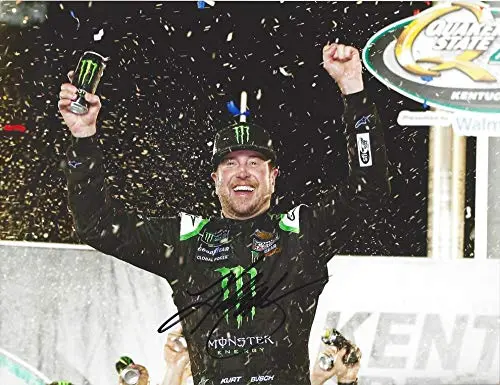 Autographed 2019 Kurt Busch #1 Monster Energy Team Kentucky Race Winner (Victory Vs. Brother Kyle) Ganassi Team Signed Collectible Picture Nascar 9X11 Inch Glossy Photo With Coa 1