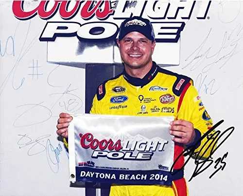Autographed 2014 David Gilliland #38 Front Row Motorsports Daytona Beach Pole Award (Night Race) 8X10 Nascar Glossy Picture Photo With Coa 1