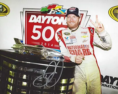 Autographed 2014 Dale Earnhardt Jr. #88 National Guard Racing 2X Daytona 500 Race Winner (Harley J. Earl Trophy) Hendrick Motorsports Signed Collectible Picture Nascar 8X10 Inch Glossy Photo With Coa 1