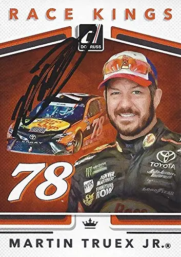 Autographed Martin Truex Jr. 2018 Panini Donruss Racing Race Kings (#78 Bass Pro Shops) Furniture Row Toyota Team Insert Signed Nascar Collectible Trading Card With Coa 1