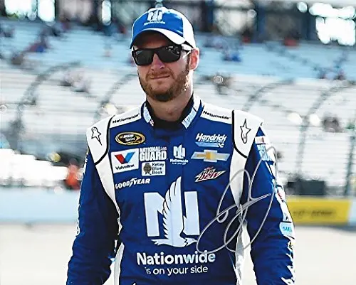Autographed 2015 Dale Earnhardt Jr. #88 Nationwide Insurance Racing (Hendrick Motorsports) Pit Road Walk Signed 8X10 Picture Nascar Glossy Photo With Coa 1