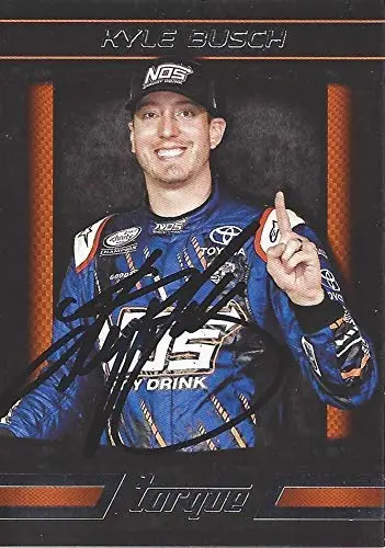 Autographed Kyle Busch 2016 Panini Torque Racing (#18 Nos Energy Drink Team) Xfinity Series Signed Collectible Nascar Trading Card With Coa 1