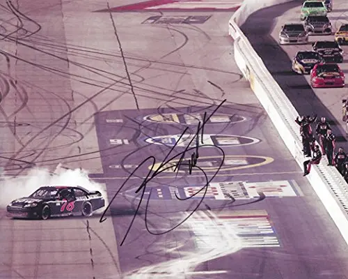Autographed 2011 Regan Smith #78 Furniture Row Racing Darlington Race Win Denver Mattress Victory Burnout Signed Picture 8X10 Inch Nascar Glossy Photo With Coa 1