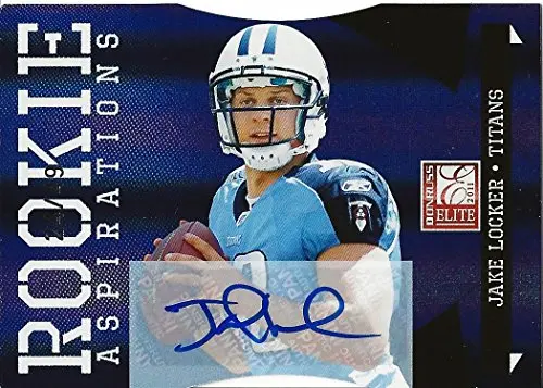 Jake Locker 2011 Panini Donruss Elite Football Rookie Aspirations Autograph (Tennessee Titans) Rare Rookie Diecut Signed Nfl Collectible Trading Card #24/49 1