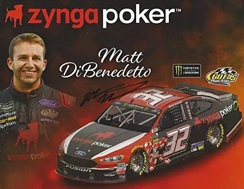 Autographed 2018 Matt Dibenedetto #32 Zynga Poker Ford Fusion Team (Go Fas Racing) Monster Energy Cup Series Signed Collectible Picture 9X11 Inch Nascar Hero Card Photo With Coa 1