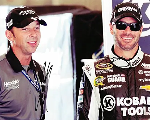 2X Autographed 2012 Jimmie Johnson & Chad Knaus #48 Kobalt Tools (Garage Area) Signed 8X10 Nascar Photo With Coa 1