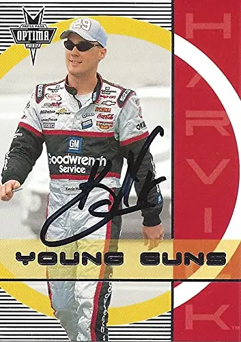 Autographed Kevin Harvick 2002 Press Pass Optima Young Guns (#29 Goodwrench Team) Richard Childress Racing Rcr Insert Vintage Signed Nascar Collectible Trading Card With Coa 1