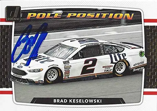 Autographed Brad Keselowski 2018 Panini Donruss Racing Pole Position (#2 Miller Lite Penske Team) Monster Cup Series Insert Signed Collectible Nascar Trading Card With Coa 1