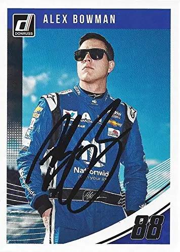 Autographed Alex Bowman 2019 Panini Donruss Racing (#88 Nationwide Team) Hendrick Motorsports Monster Energy Cup Series Signed Collectible Nascar Trading Card With Coa 1