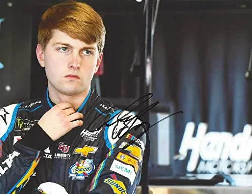 Autographed 2018 William Byron #24 Axalta Flames Racing Rookie Season (Hendrick Motorsports) Garage Area Monster Energy Cup Series Signed Picture 9X11 Inch Nascar Glossy Photo With Coa 1