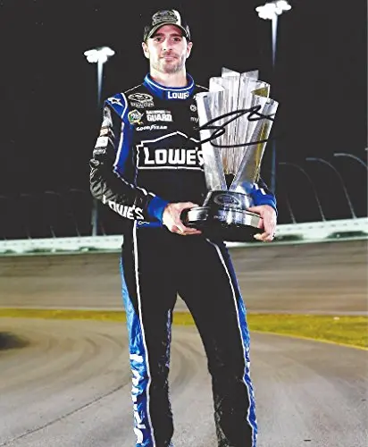 Autographed 2013 Jimmie Johnson #48 Lowes Racing Sprint Cup Champion (Trophy Pose) Signed 8X10 Picture Nascar Glossy Photo With Coa 1