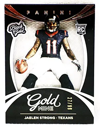Jaelen Strong 2015 Panini Black Gold Football Gold Mine (Houston Texans) Rookie Rookie Insert Rare Insert Nfl Collectible Trading Card #189/199 1