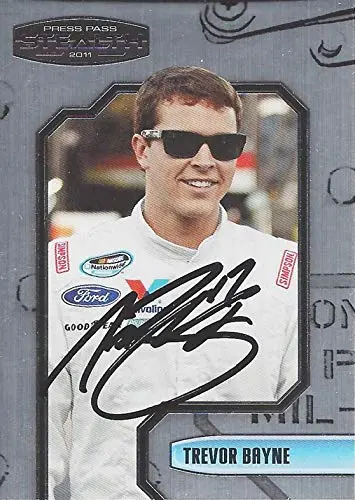 Autographed Trevor Bayne 2011 Press Pass Stealth Racing (#6 Roush Fenway Team) Nationwide Series Chrome Signed Nascar Collectible Trading Card With Coa 1