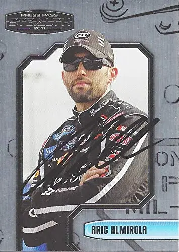 Autographed Aric Almirola 2011 Press Pass Stealth Racing (#88 Grand Touring Vodka Team) Jr Motorsports Nationwide Series Chrome Rare Signed Nascar Collectible Trading Card With Coa 1