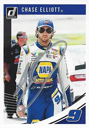 Autographed Chase Elliott 2019 Panini Donruss Racing (#9 Napa Auto Parts Team) Hendrick Motorsports Monster Cup Series Signed Collectible Nascar Trading Card With Coa 1