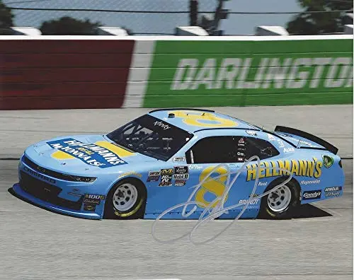 Autographed 2019 Dale Earnhardt Jr. #8 Hellmanns Car Darlington Throwback On-Track Racing (Xfinity Series Race) Jr Motorsports Signed Collectible Picture 8X10 Inch Nascar Glossy Photo With Coa 1