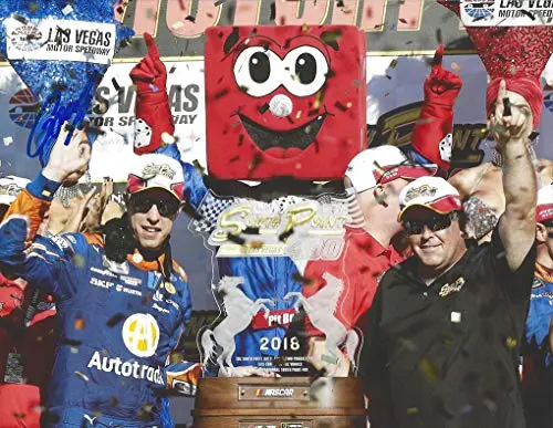 Autographed 2018 Brad Keselowski #2 Auto Trader Las Vegas Race Win (South Point 400) Victory Lane Celebration Monster Cup Series Signed Collectible Picture Nascar 9X11 Inch Glossy Photo With Coa 1
