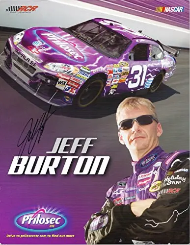 Autographed 2008 Jeff Burton #31 Prilosec Otc Team (Richard Childress Racing) Nextel Cup Series Signed 9X11 Inch Signed Picture Nascar Hero Card Photo With Coa 1