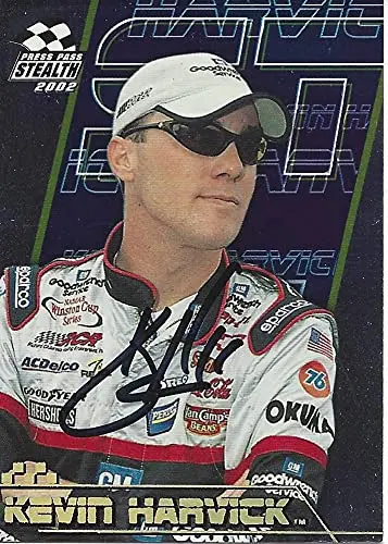 Autographed Kevin Harvick 2002 Press Pass Stealth Sophmore Season (#29 Richard Childress Racing) Winston Cup Series Chrome Insert Signed Nascar Collectible Trading Card With Coa 1