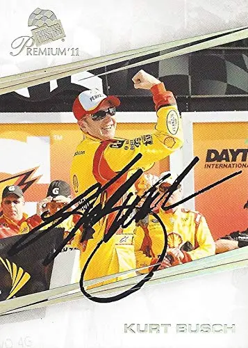 Autographed Kurt Busch 2011 Press Pass Premium Racing Preseason Thunder (Daytona Gatorade 150 Win) #22 Shell Pennzoil Penske Car Signed Nascar Collectible Trading Card With Coa 1