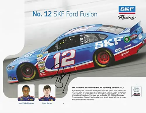 Autographed 2014 Ryan Blaney #12 Skf Racing Rare Official Hero Card (Team Penske) Rare Signed Collectible Picture 9X11 Inch Nascar Photo With Coa 1