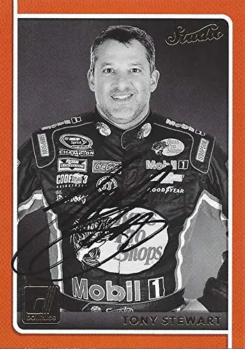 Autographed Tony Stewart 2018 Panini Donruss Racing Studio (#14 Bass Pro Shops Team) Insert Signed Nascar Collectible Trading Card With Coa 1