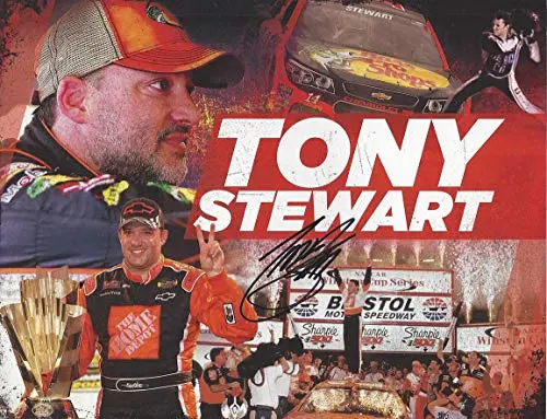 Autographed 2016 Tony Stewart #14 Bass Pro Shops Nra Bristol Night Race (Exclusive Retirement Tribute) Extremely Rare Signed Collectible Picture Nascar 9X11 Inch Hero Card Photo With Coa 1