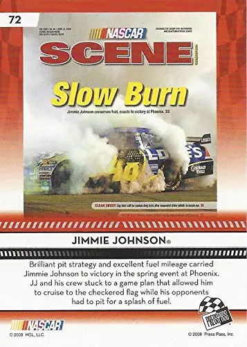 Autographed Jimmie Johnson 2009 Press Pass Racing Nascar Scene (Phoenix Win Victory Lane) #48 Lowes Hendrick Motorsports Signed Nascar Collectible Trading Card With Coa 2