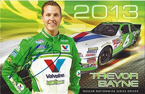 Autographed 2013 Trevor Bayne #6 Valvoline Ford Fusion (Nationwide Series) Roush Racing Signed Collectible Picture Nascar 6X9 Inch Hero Card Photo With Coa 1