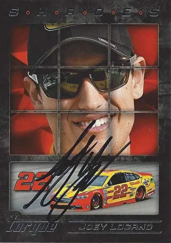 Autographed Joey Logano 2016 Panini Torque Racing Shades (#22 Pennzoil Penske Team) Monster Cup Series Rare Insert Signed Nascar Collectible Trading Card With Coa 1