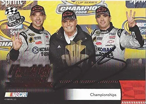 Autographed Jimmie Johnson 2009 Press Pass Racing Championships (#48 Team Lowes) Hendrick Motorsports Sprint Cup Series Signed Nascar Collectible Trading Card With Coa 1
