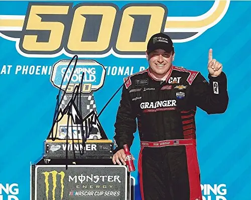 Autographed 2017 Ryan Newman #31 Grainger Racing Phoenix Win (Victory Lane Trophy) Monster Energy Cup Series Signed Collectible Picture Nascar 8X10 Inch Glossy Photo With Coa 1