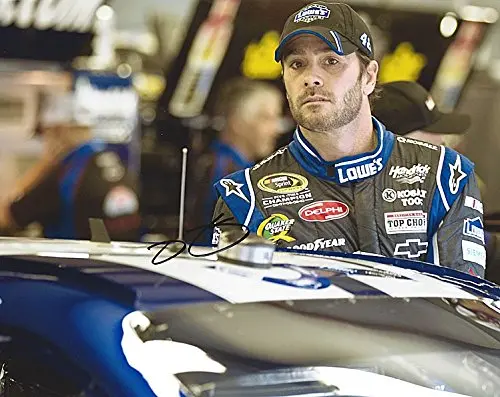 Autographed 2013 Jimmie Johnson #48 Lowes Racing Tem 5X Champ (Garage Area) Signed Picture 8X10 Nascar Glossy Photo With Coa 1