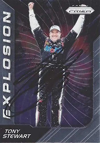 Autographed Tony Stewart 2018 Panini Prizm Racing Explosion (#14 Mobil 1 Team) Insert Signed Nascar Collectible Trading Card With Coa 1