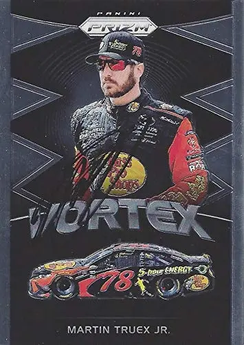 Autographed Martin Truex Jr. 2018 Panini Prizm Racing Vortex (#78 Bass Pro Shops) Furniture Row Toyota Team Insert Signed Nascar Collectible Trading Card With Coa 1