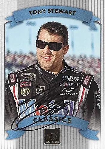 Autographed Tony Stewart 2018 Panini Donruss Racing Classics (#14 Mobil 1 Team) Insert Signed Nascar Collectible Trading Card With Coa 1